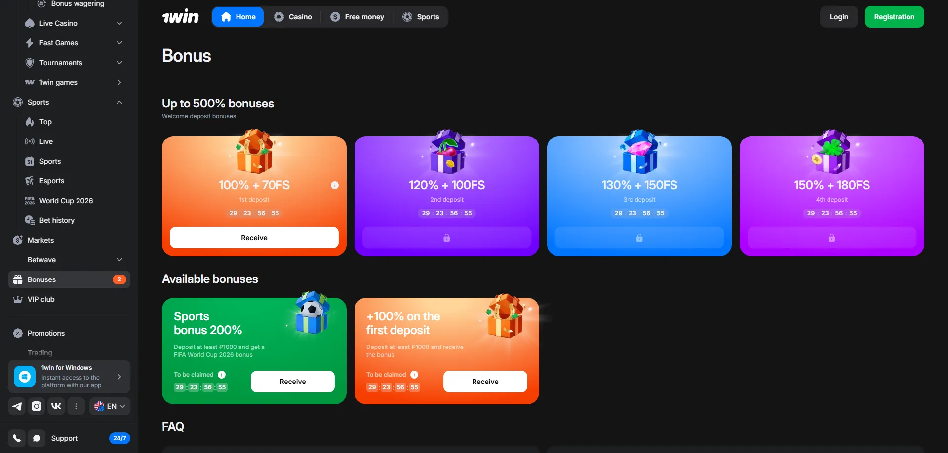 1win online casino games — slots, live casino, crash and more