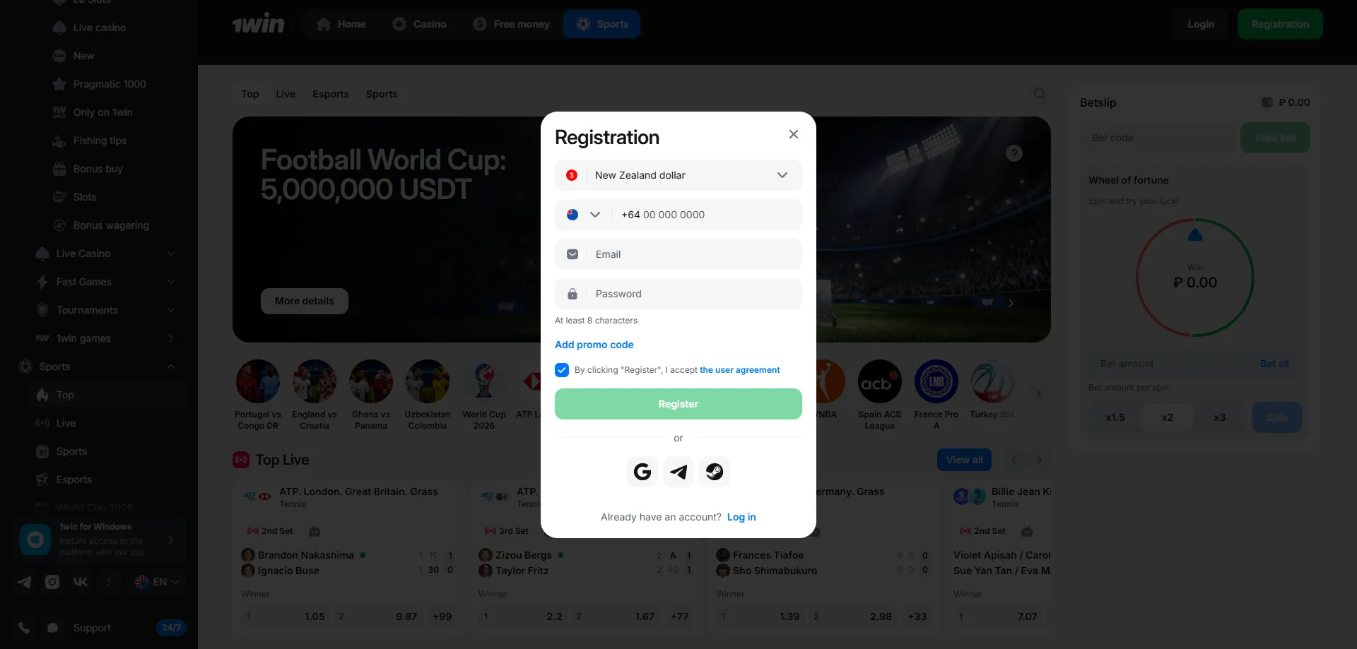 1win customer support — live chat and help for New Zealand users
